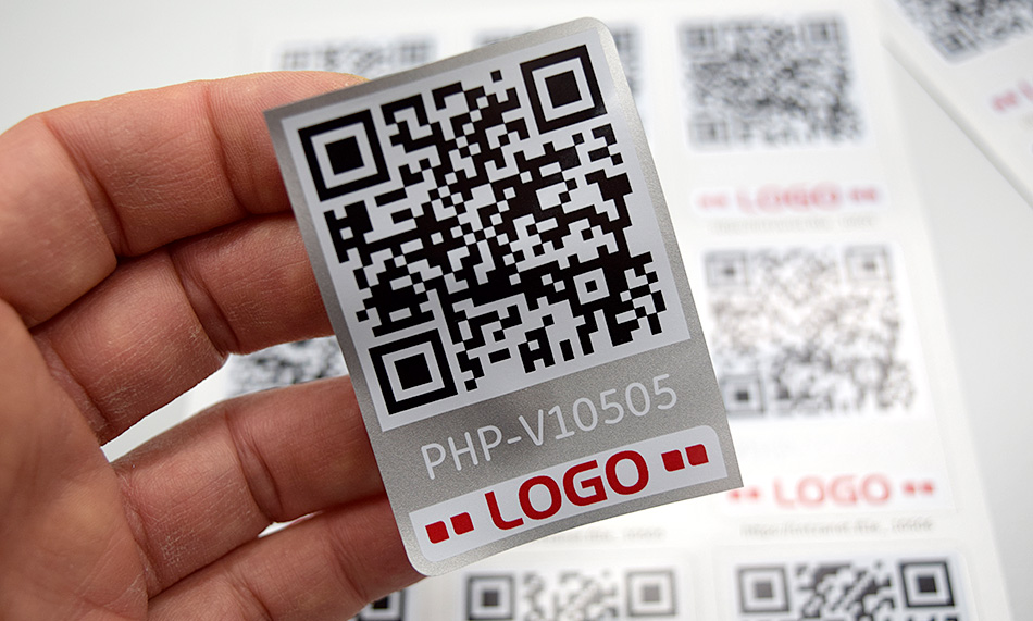 Personalisierte schwarz/weiß bedruckt Sticky Adressetiketten Aufkleber QR Code Aufkleber 