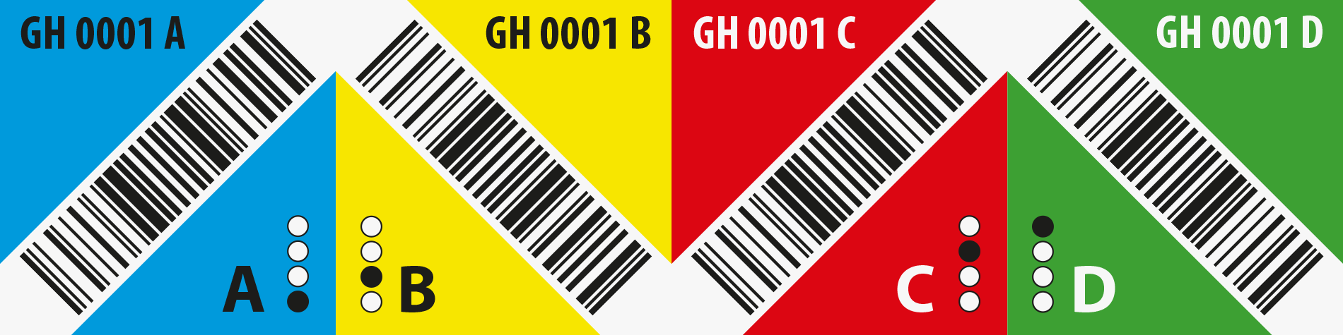 Multi-level Etiketten mit Barcodes